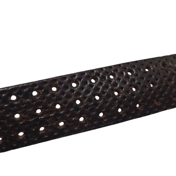 CLOSED Black Perforated Genuine Leather Belt - Picture 5 of 9